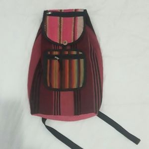 NWOT Colorful Natural wool striped backpack